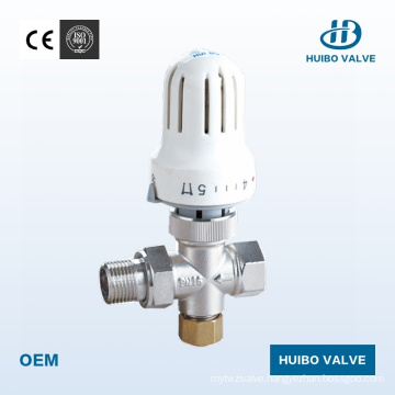 Three-Way Male Thread Nickel Plated Brass Radiator Valve